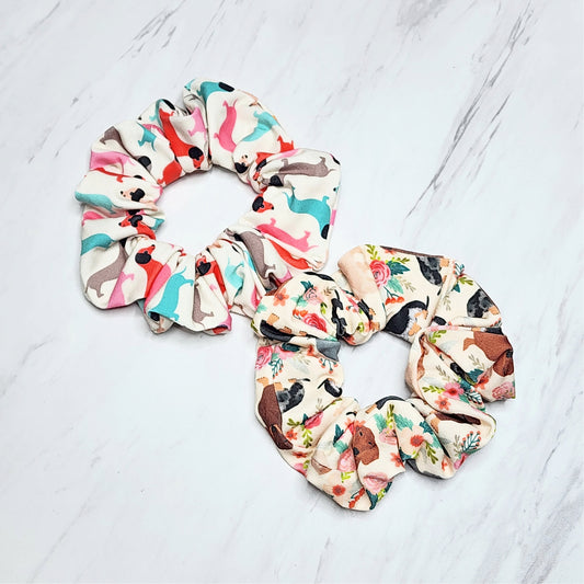 Dachshund Scrunchies, Set or Singles