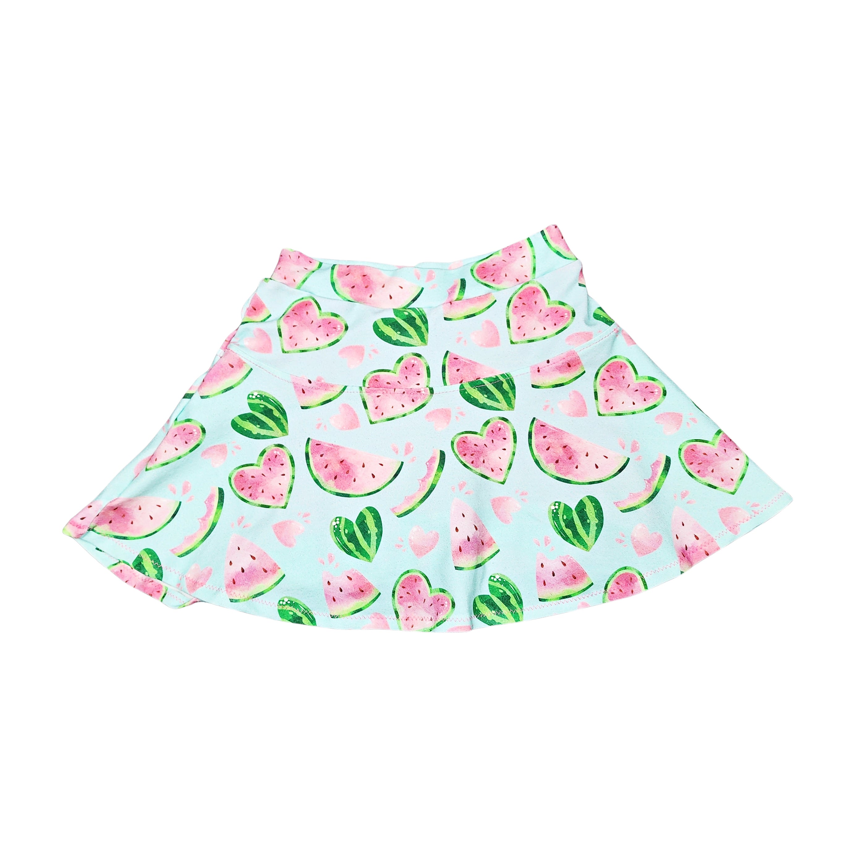 Watermelon Heart Print Skort for Girls, 3m - 12Y