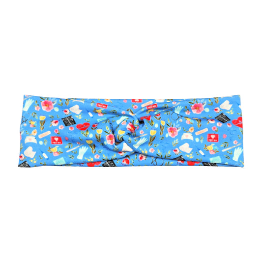 Nurse Print Headbands for Women, Blue, Burgundy, Turquoise, Love to Care