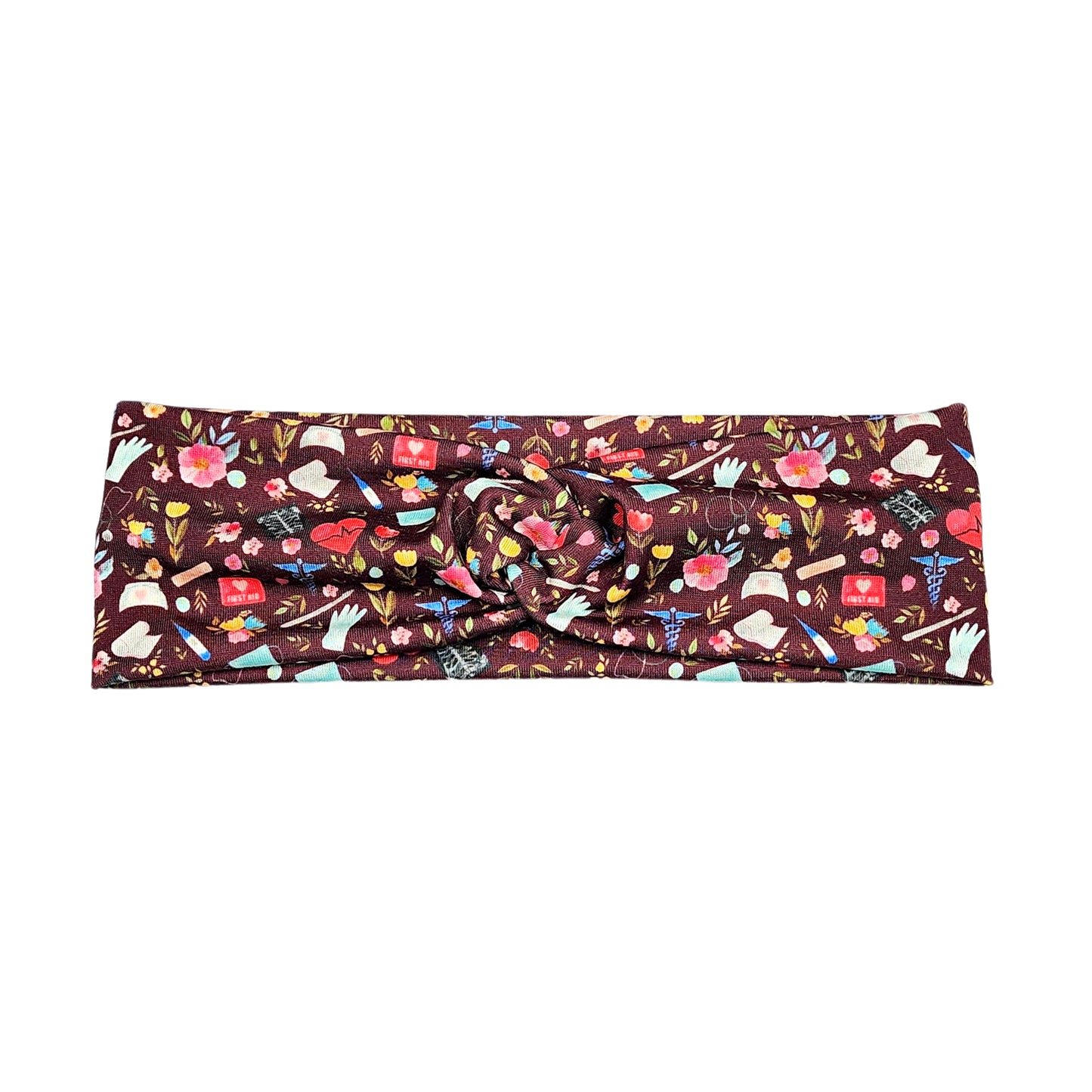 Nurse Print Headbands for Women, Blue, Burgundy, Turquoise, Love to Care