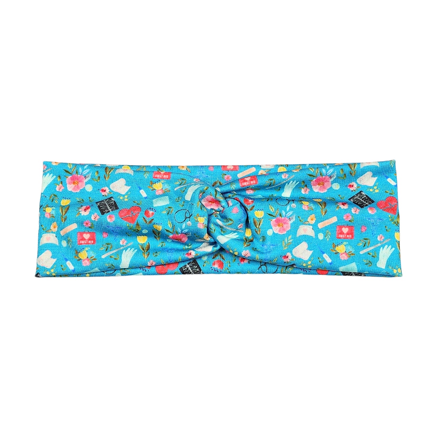 Nurse Print Headbands for Women, Blue, Burgundy, Turquoise, Love to Care