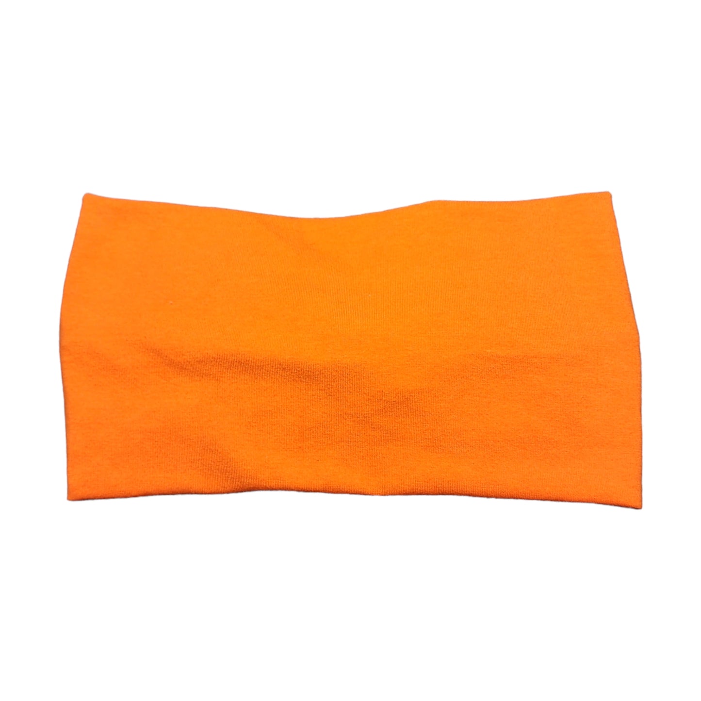 Wide Solid Orange Headband, Cotton Spandex
