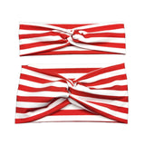 Wide Red and White Stripes Twist Headband for Women