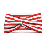 Wide Red and White Stripes Twist Headband for Women
