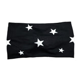 Wide Black Star Print Headband for Women, Super Soft Collection