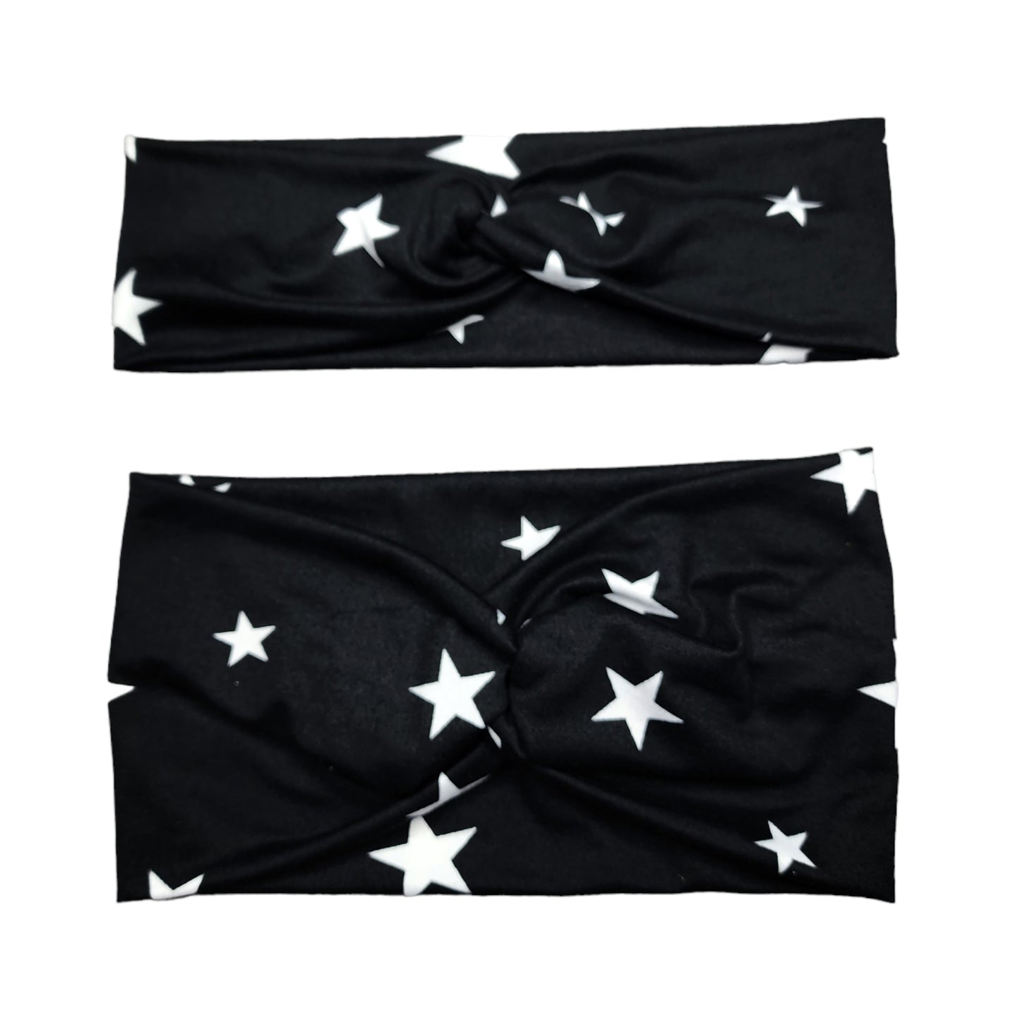 Wide Black Star Print Headband for Women, Super Soft Collection