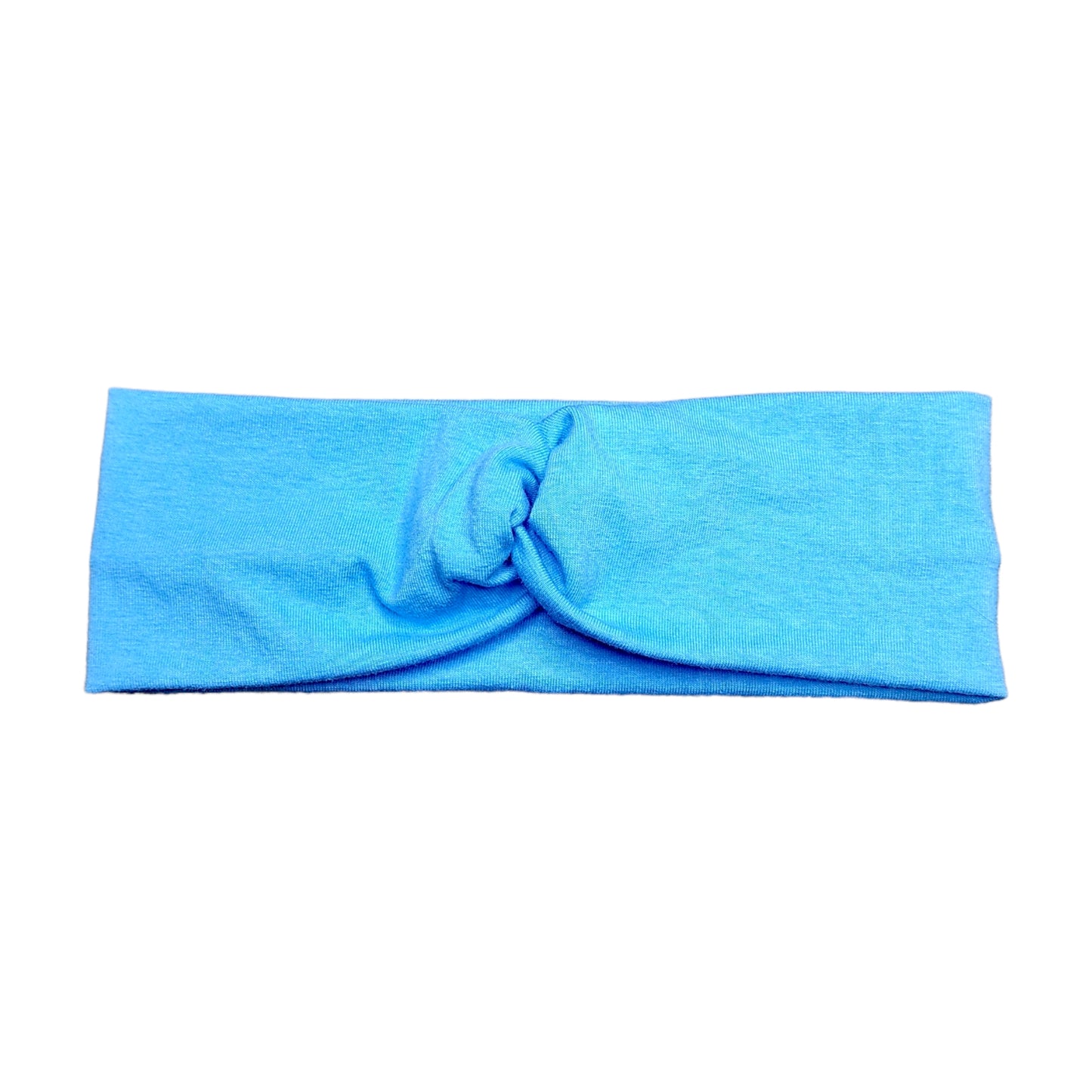 Blue Solid Twist Headband, Cotton Spandex