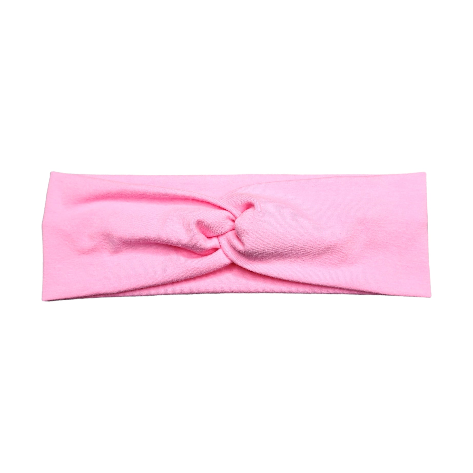 Solid Bubblegum Pink Twist Headband, Cotton Spandex
