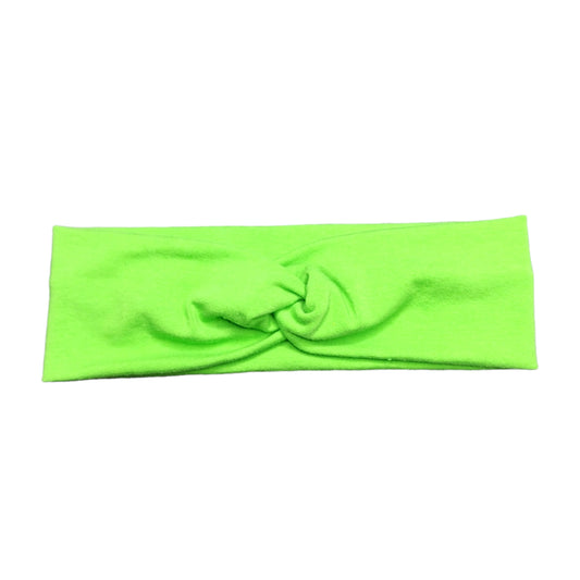 Lime Green Solid Twist Headband, Cotton Spandex