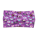 Wide Purple Horse Print Headband for Women, Super Soft Collection
