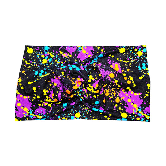 Wide Retro 90s Paint Splatter Headband for Women, Super Soft Collection