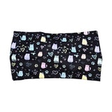 Wide Black Pastel Kawaii Cat Print Headband for Women, Super Soft Collection