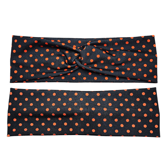 Orange and Black Polka Dot Headband