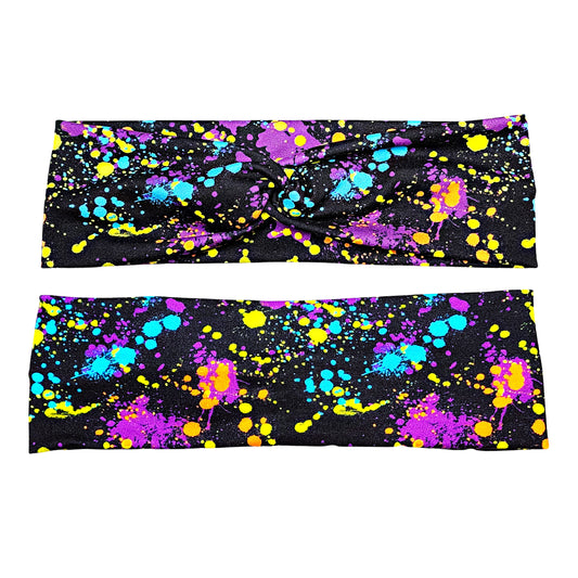 Rainbow Paint Splatter Headband for Women, Super Soft Collection