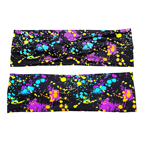 Retro 90s Paint Splatter Headband for Women, Super Soft Collection
