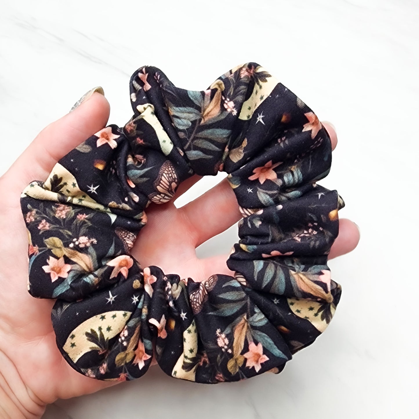 Witchy Fall Floral Print Hair Tie