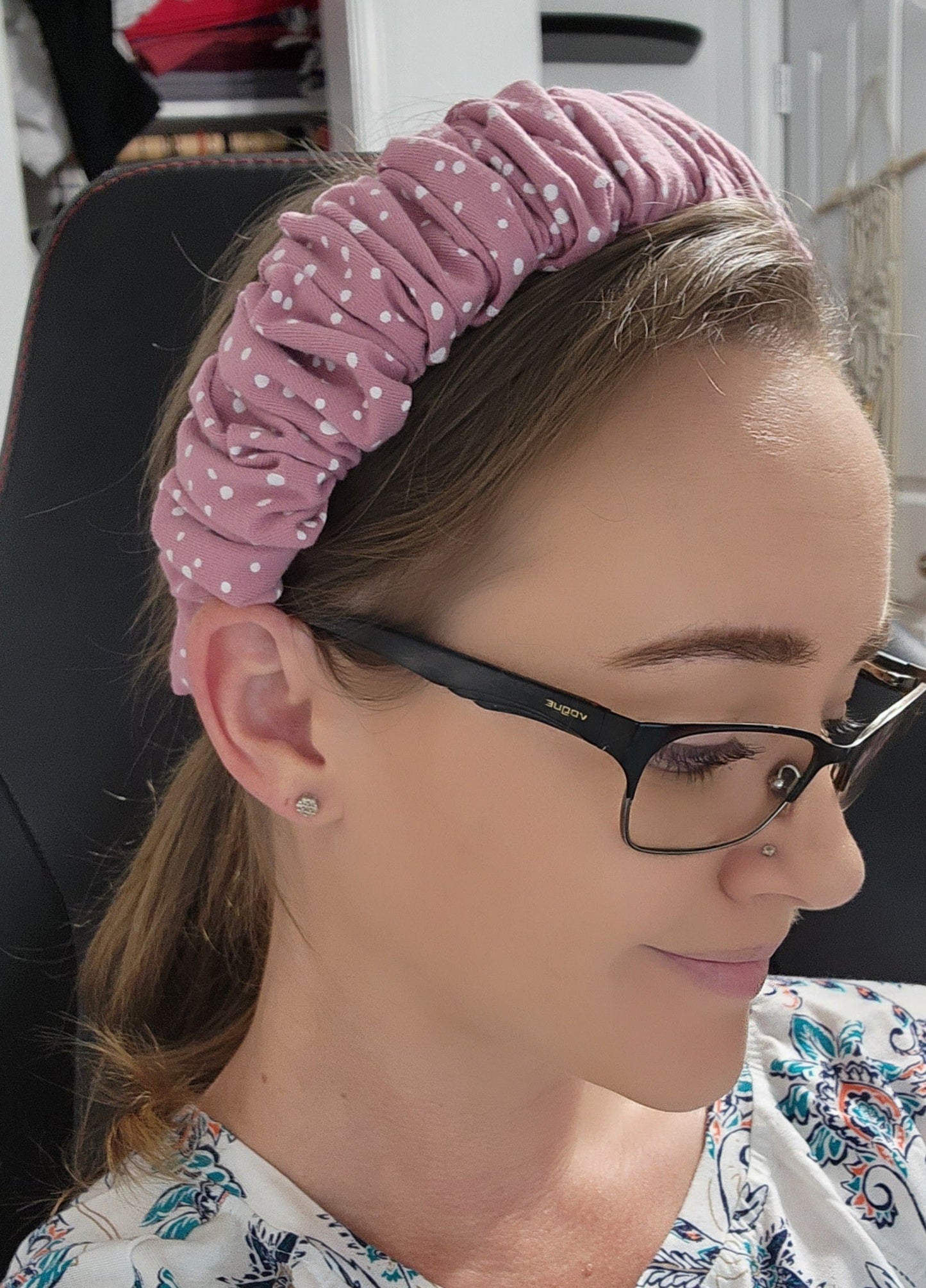 Scrunch Statement Hard Headband, Galaxy Print