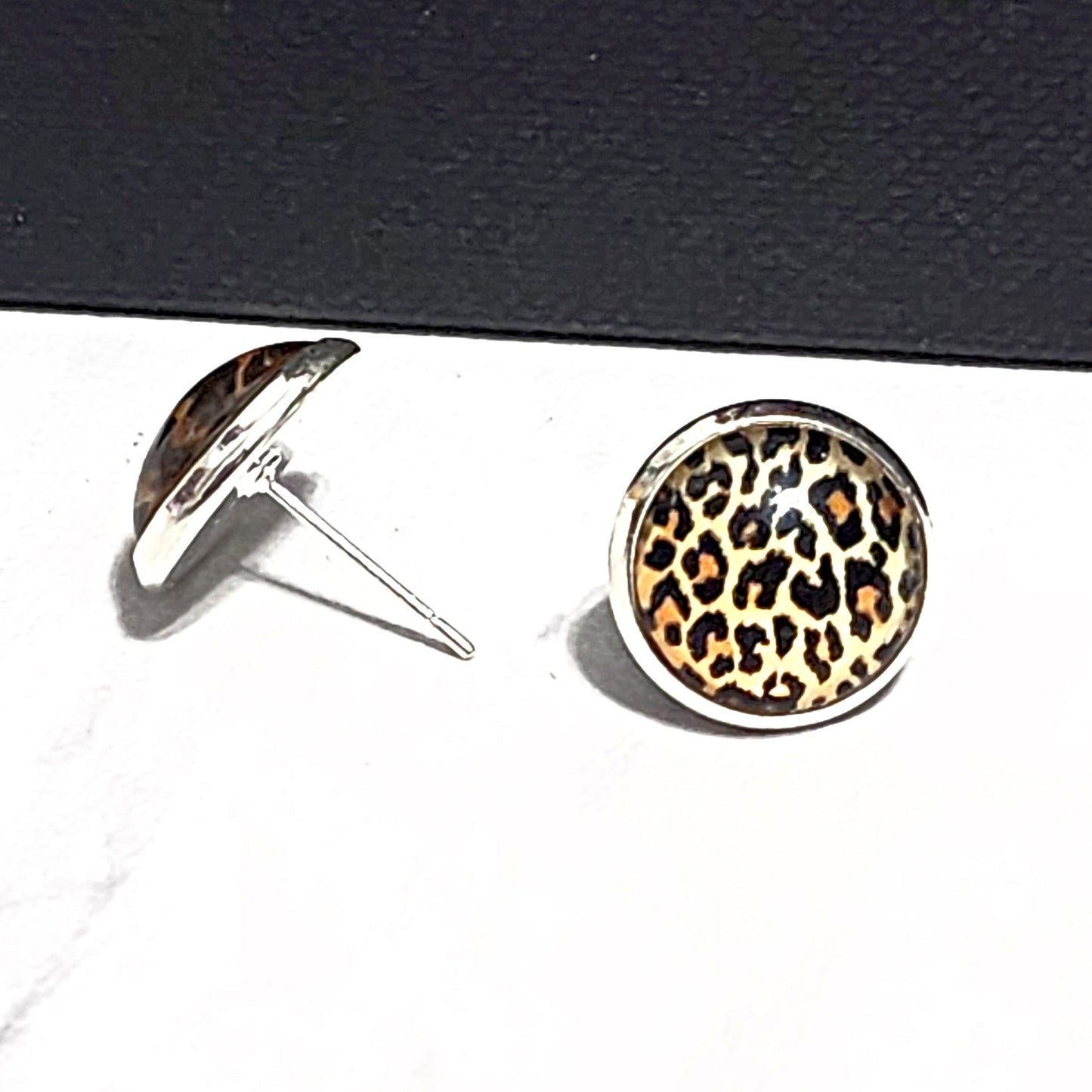 Chunky Leopard Stud Earrings