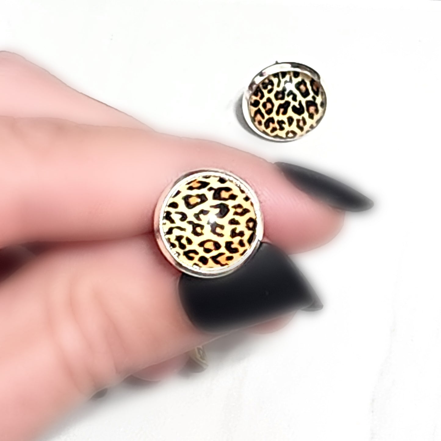 Chunky Leopard Stud Earrings