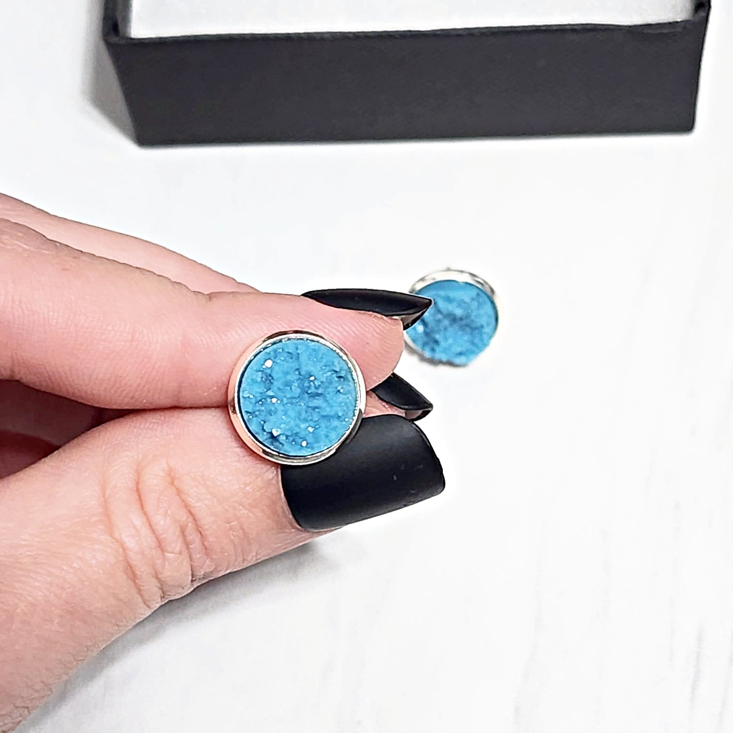 12mm Druzy Stud Earrings