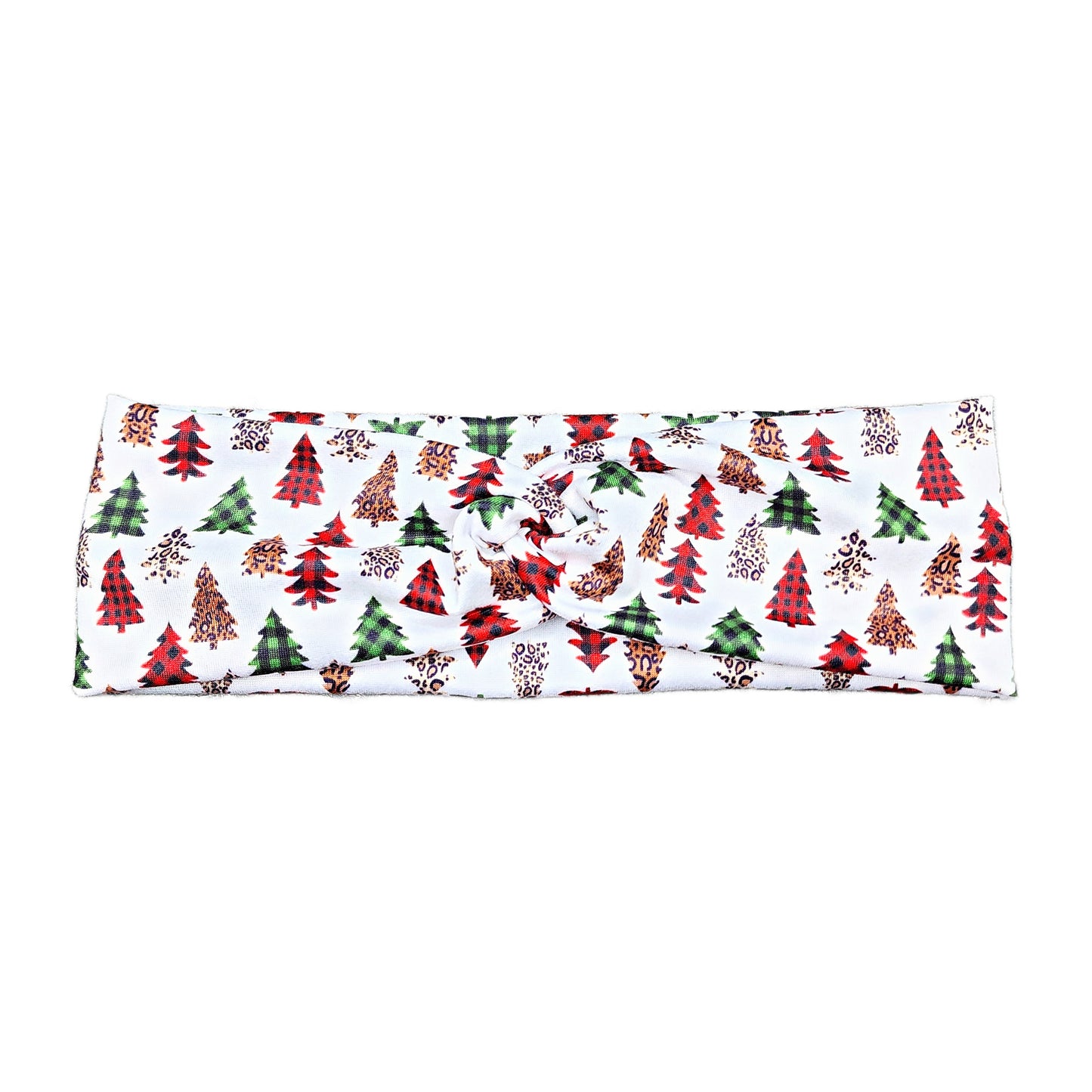 Buffalo Plaid Christmas Tree Headband for Women