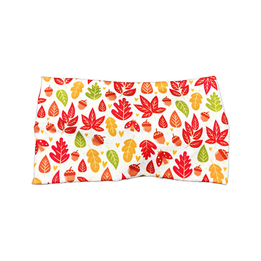 Wide White Fall Leaves Headband, Super Soft Collection