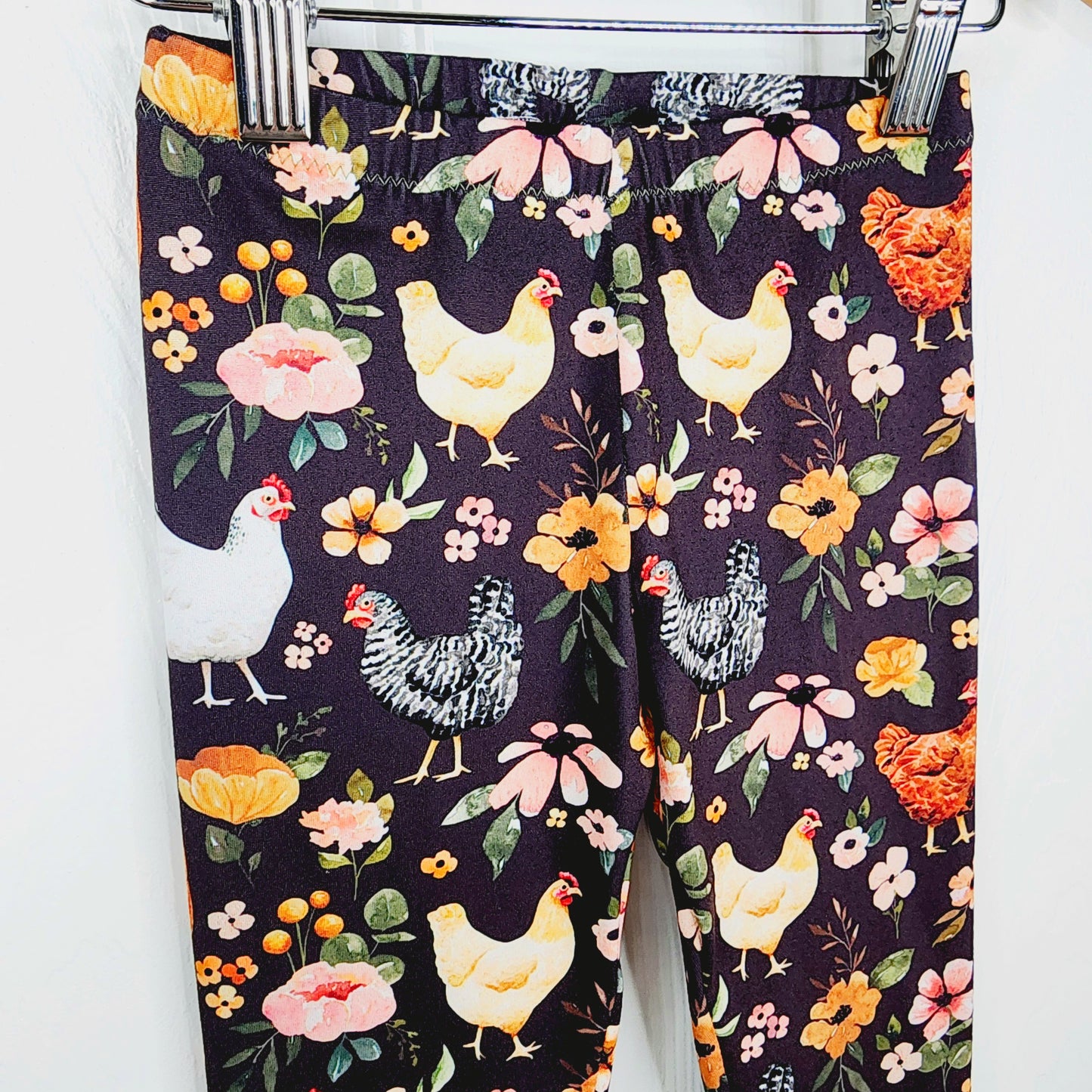 Chicken Print Leggings for Girls, TAT 2 weeks