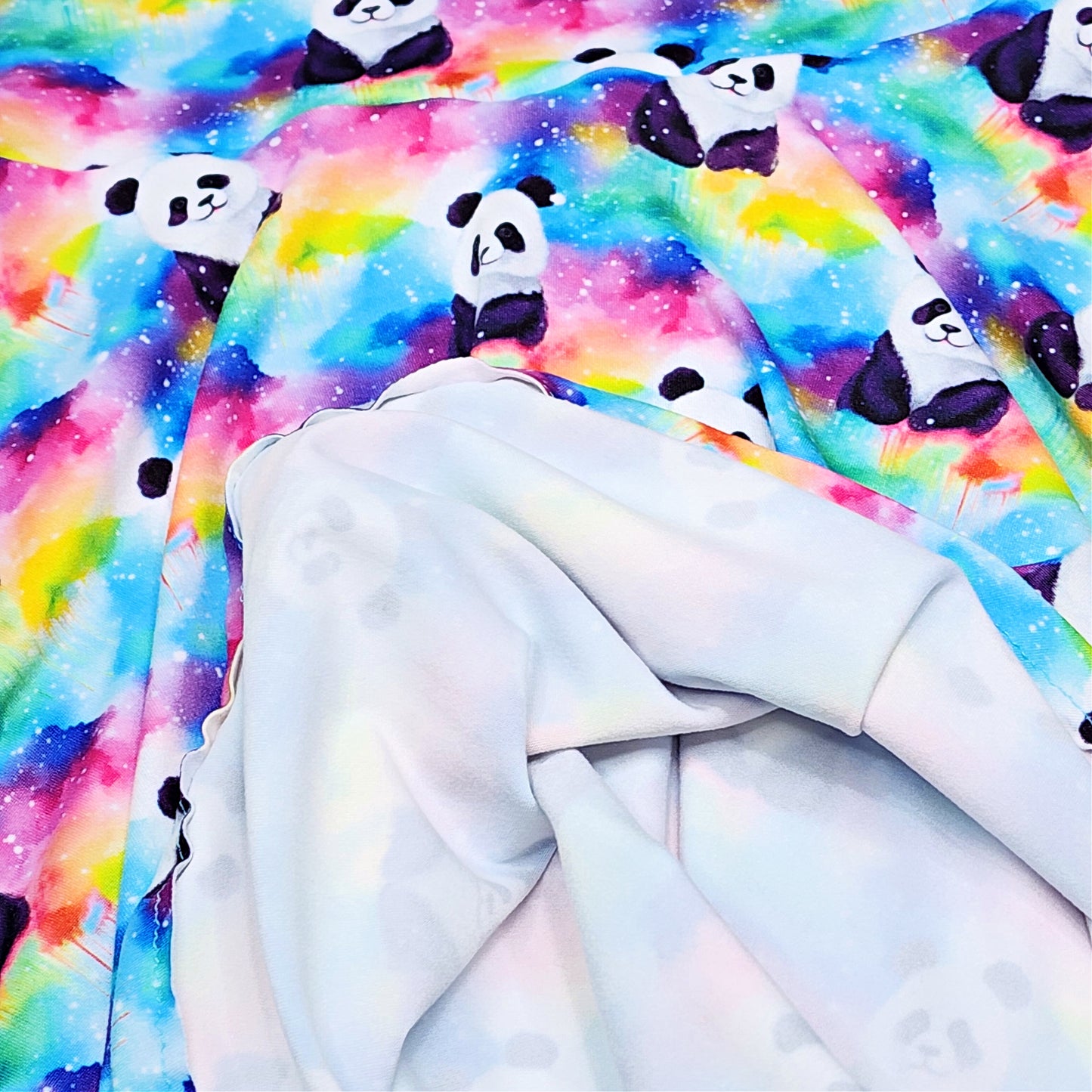 Rainbow Panda Allover Print Dress for Girls