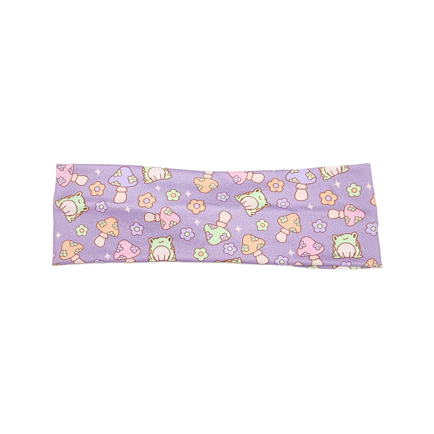 Purple Retro Frog and Mushroom Headband, Super Soft Collection