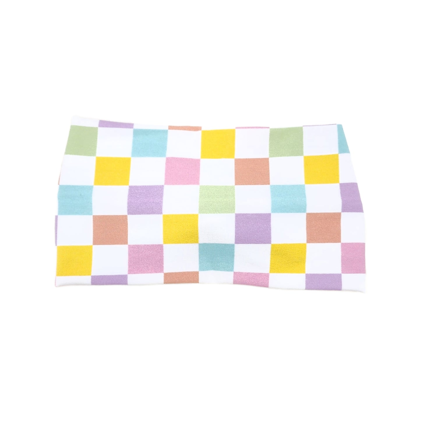 Wide Pastel Checker Headband, Cotton Spandex