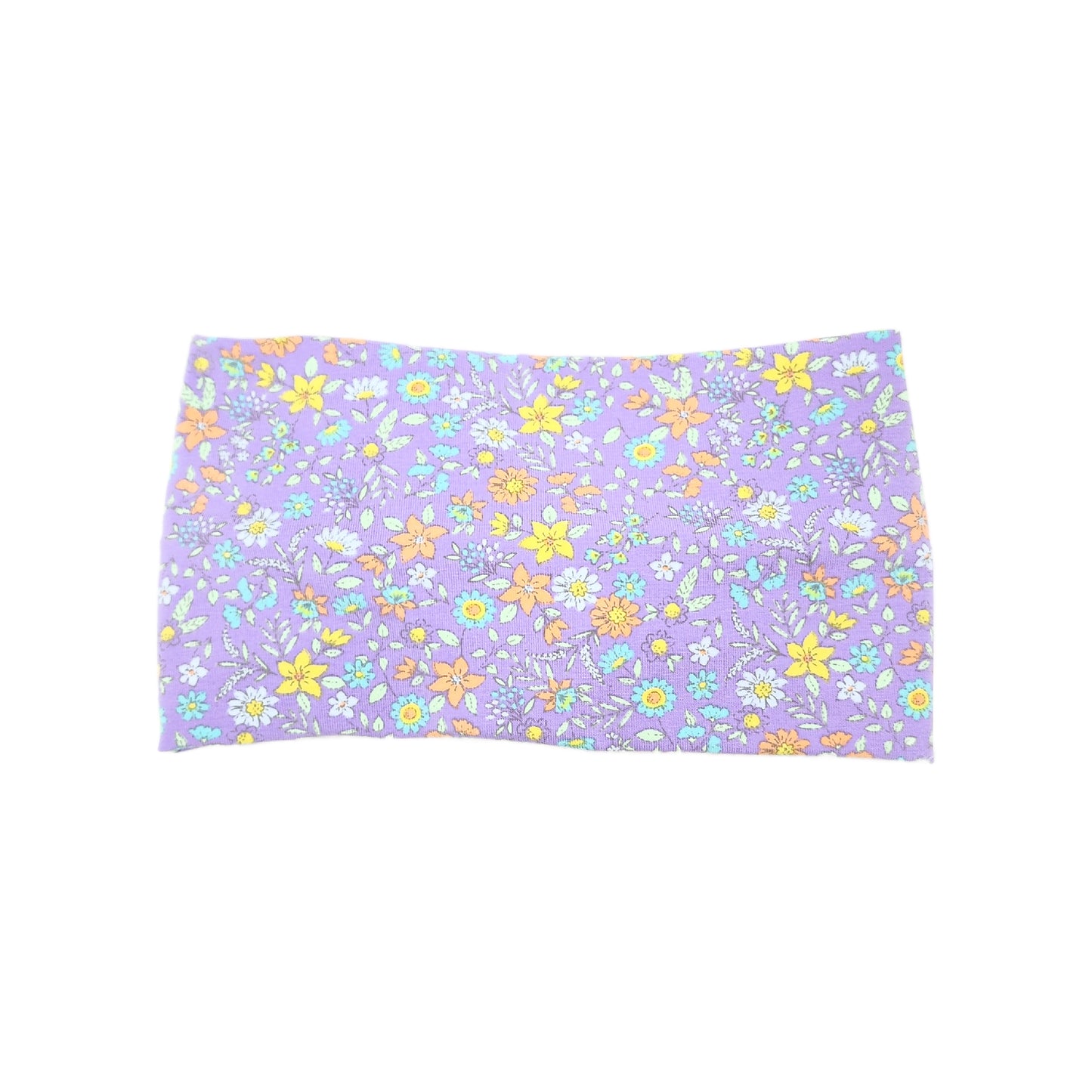 Wide Purple Floral Headband, Cotton Spandex