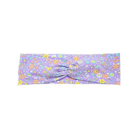 Purple Floral Headband, Cotton Spandex