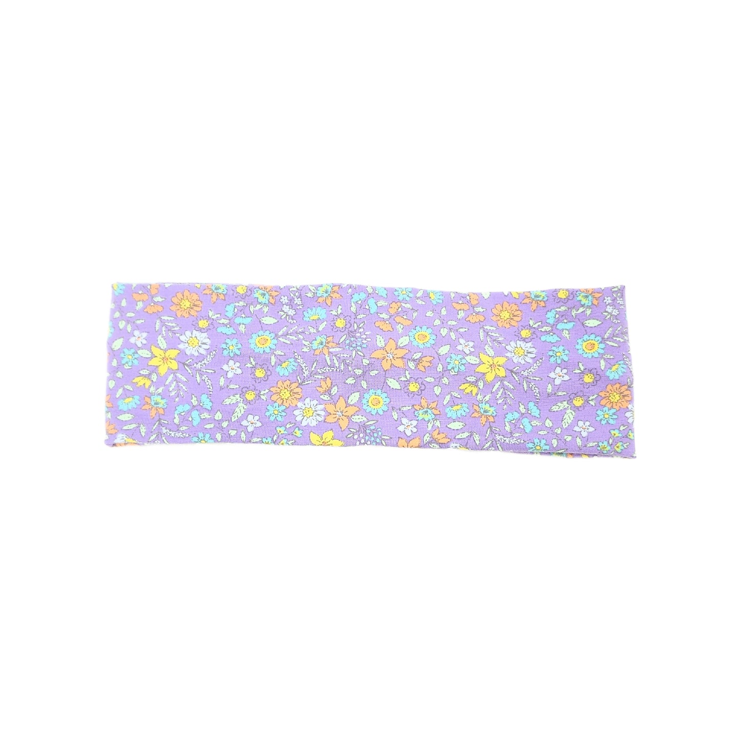 Purple Floral Headband, Cotton Spandex