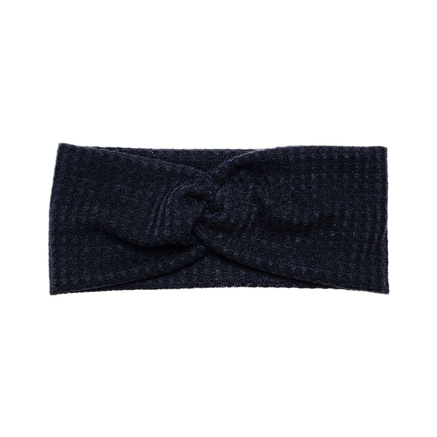 Waffle Twist Headband, Black, Charcoal, Light Gray