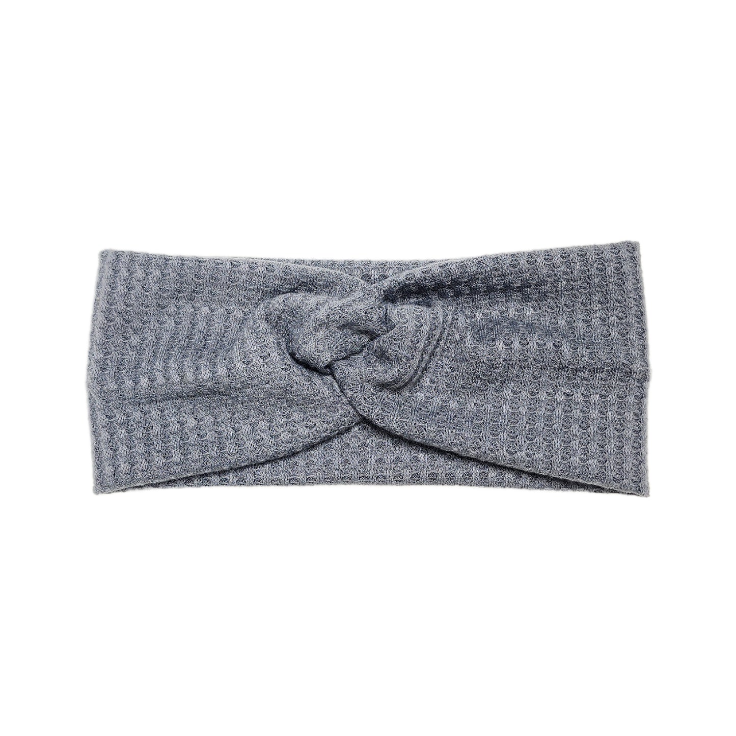 Waffle Twist Headband, Black, Charcoal, Light Gray