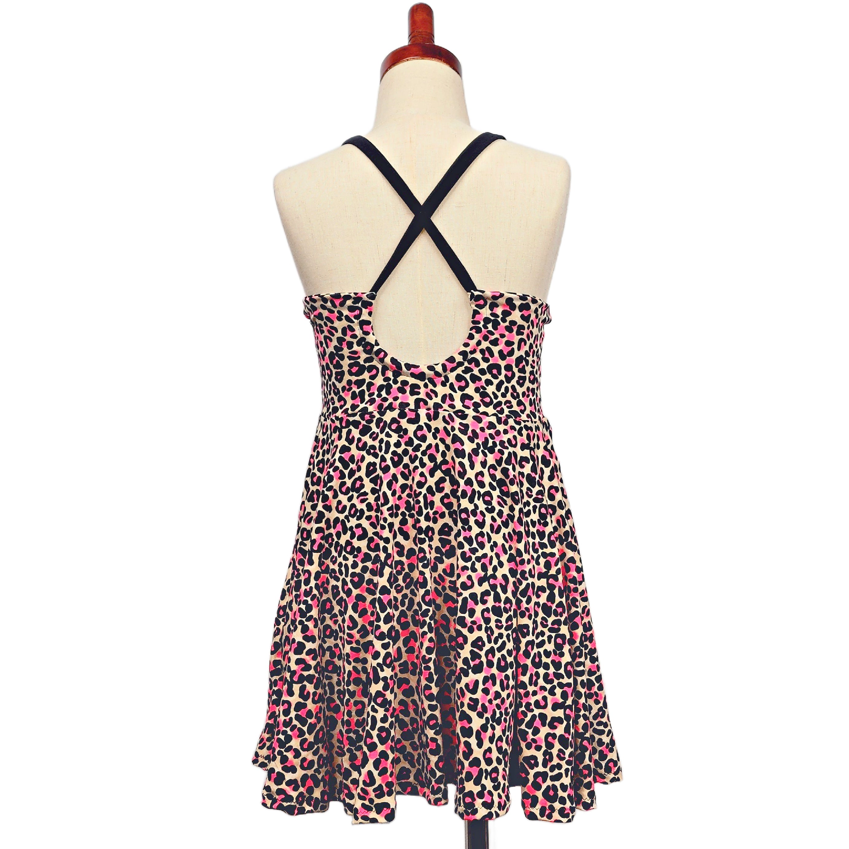 Neon Cheetah Print Summer Dress, Swimsuit Cover Up