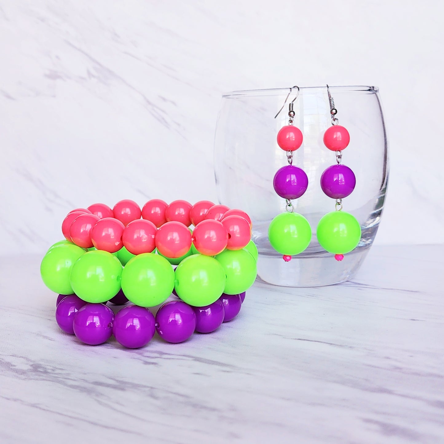 "It's a Neon Summer" Collection, Stacker Bracelet or Statement Earrings