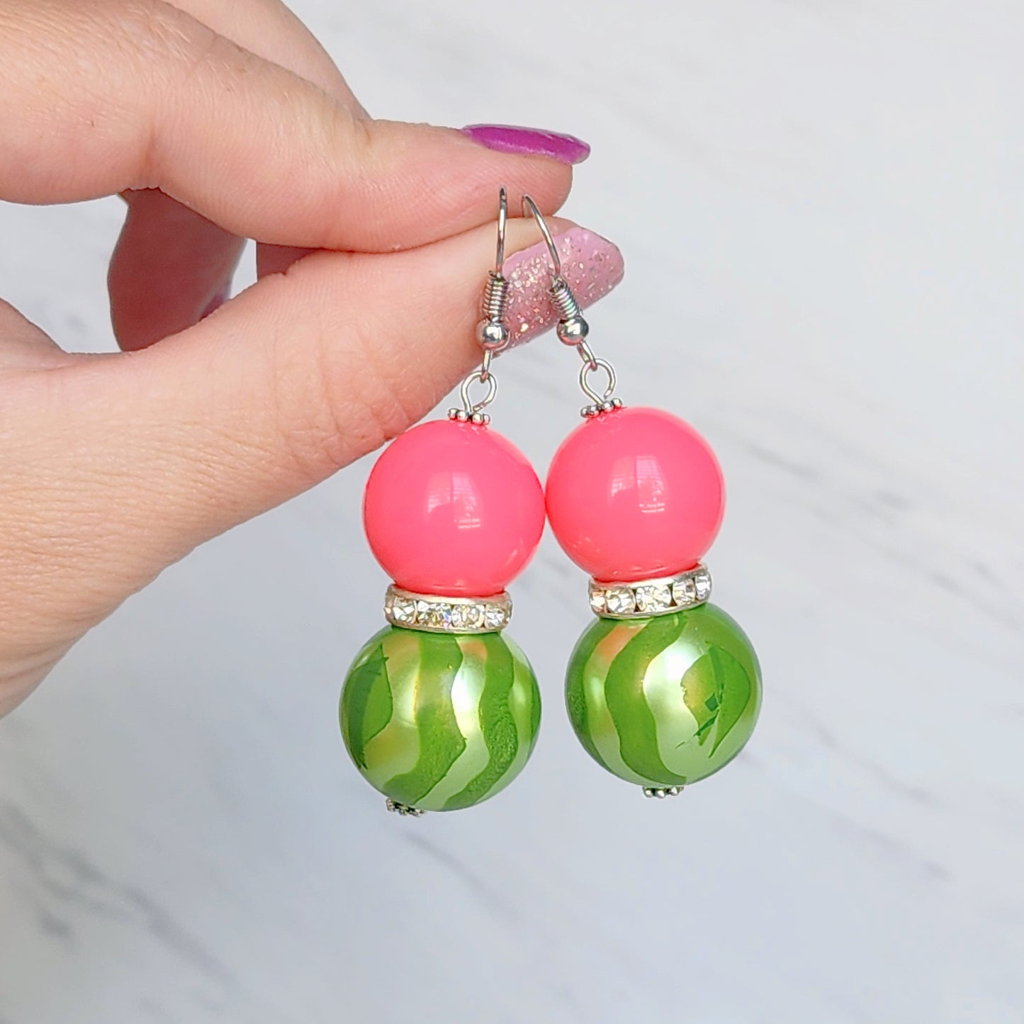 "Gimme Watermelon" Collection, 18" Pendant Necklace or Dangle Earrings