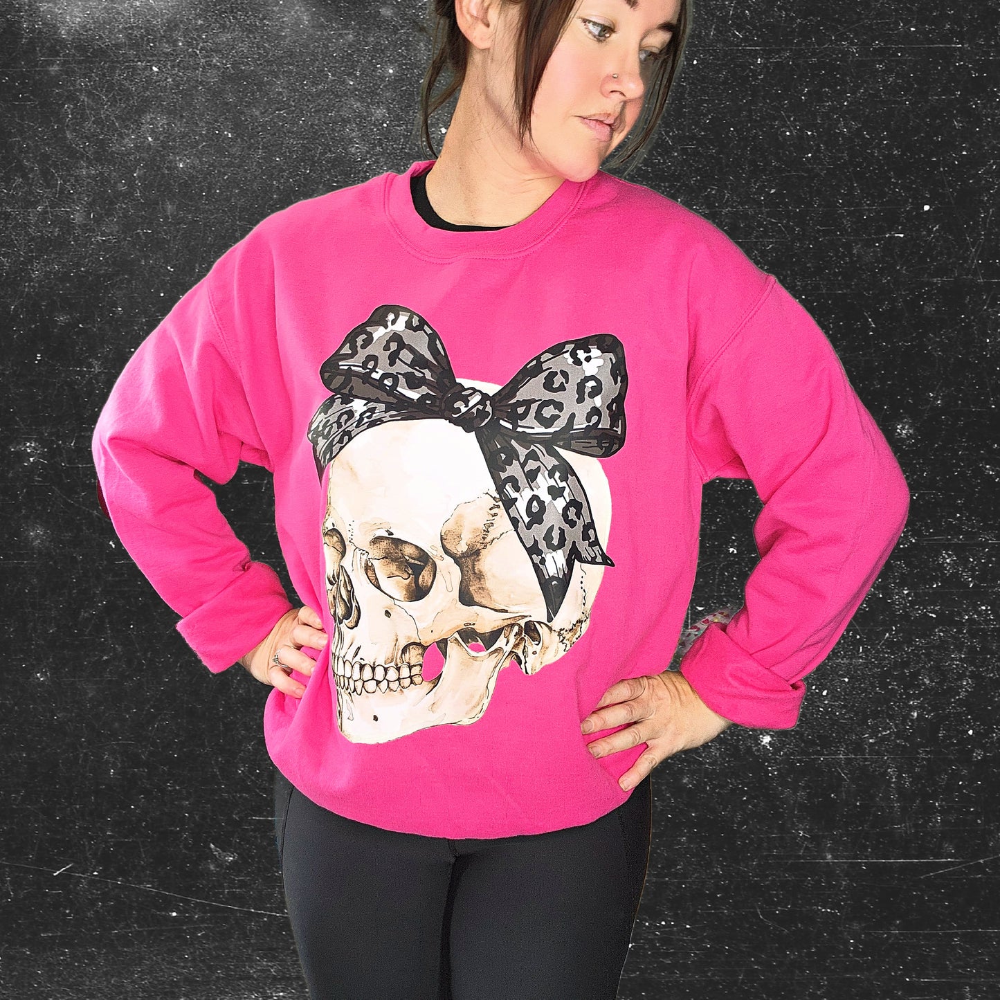 Hot Pink Girly Skull Sweatshirt