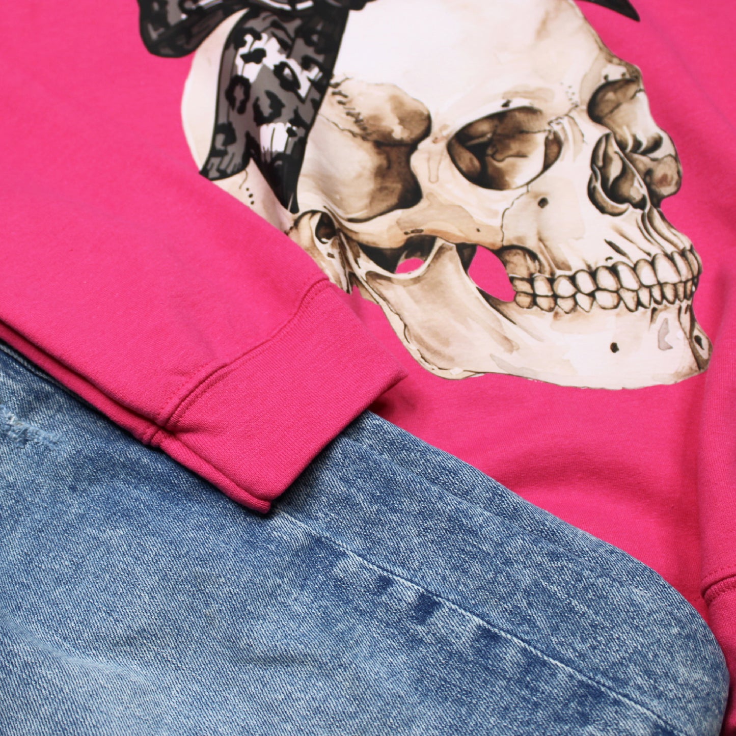 Hot Pink Girly Skull Sweatshirt