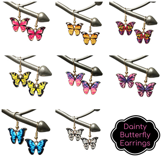 Simple Butterfly Drop Earrings