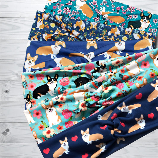 Corgi Dog Print Headbands
