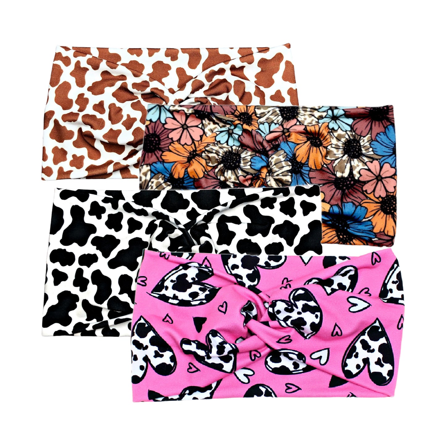 Wide Cow Print Headband