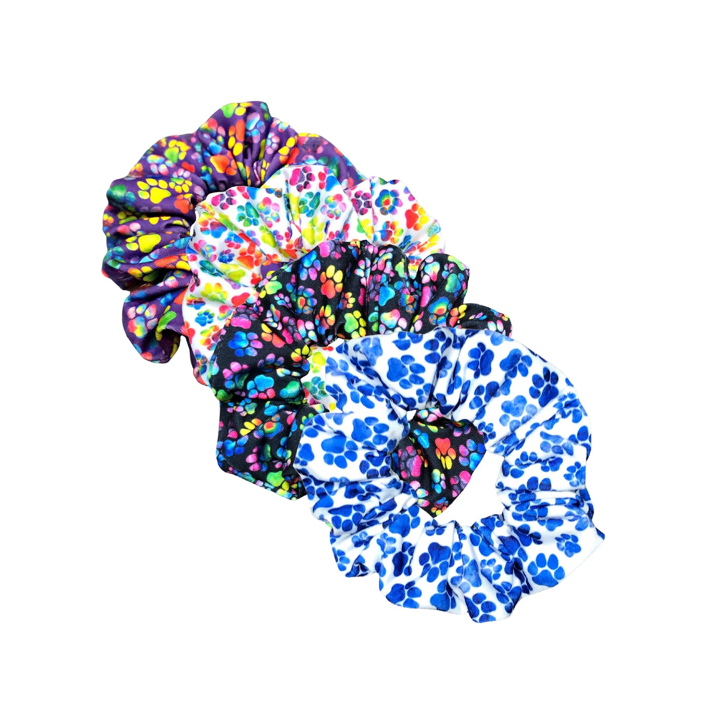 Rainbow Paw Print Scrunchie