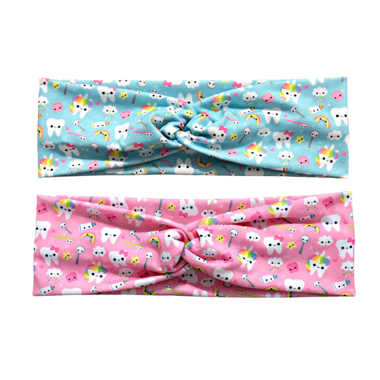 Pastel Rainbow Unicorn Dental Headband, Pink or Blue