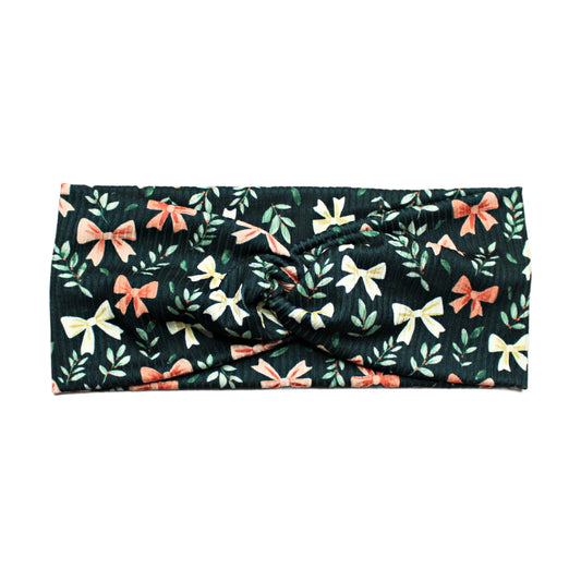 Christmas Twist Fabric Headbands: Pink Candy Canes or Preppy Bows