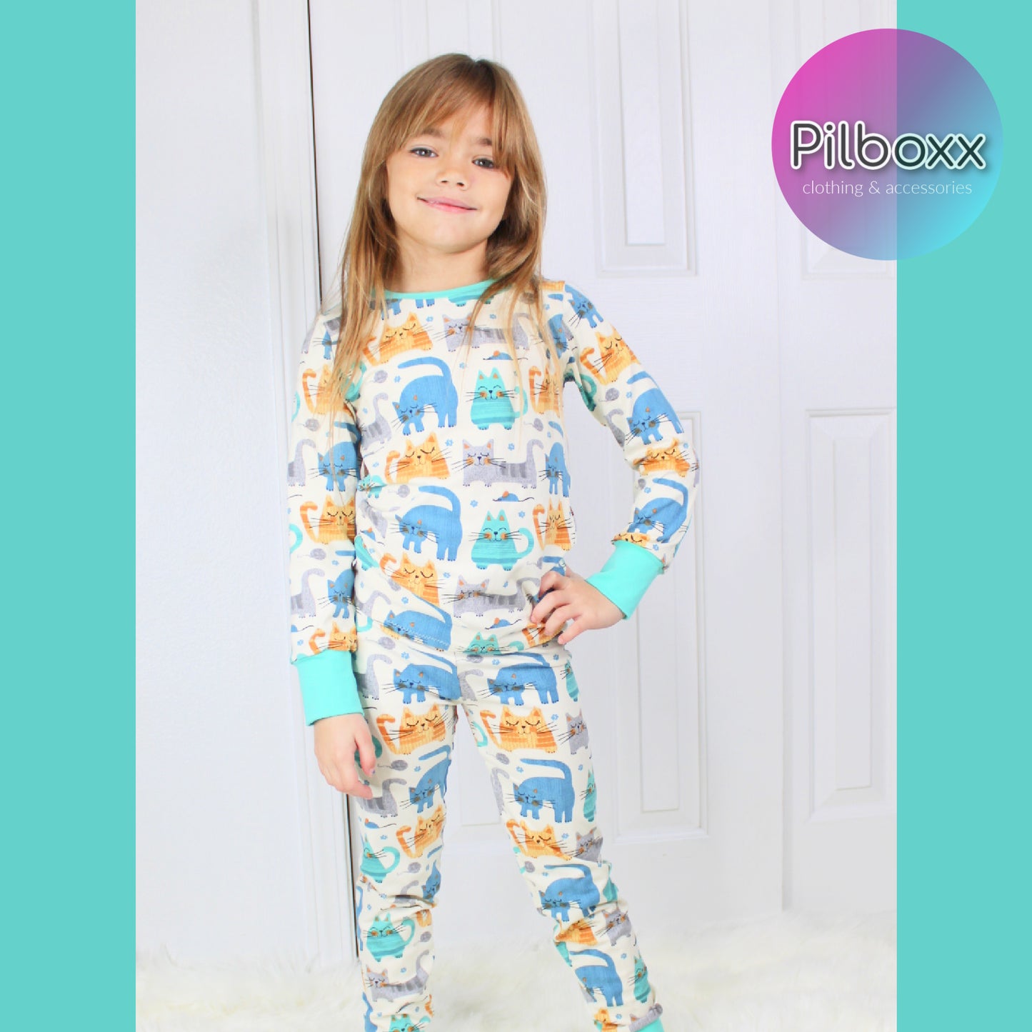 Cat Pajama Set for Kids, Ready to Ship, Unisex