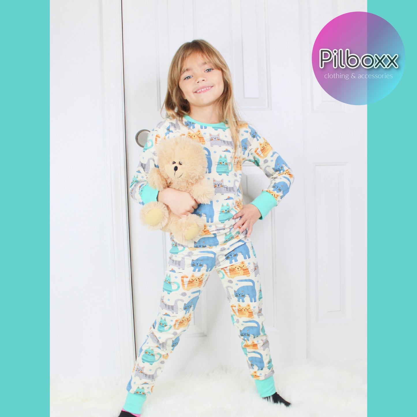 Cat Pajama Set for Kids, Ready to Ship, Unisex