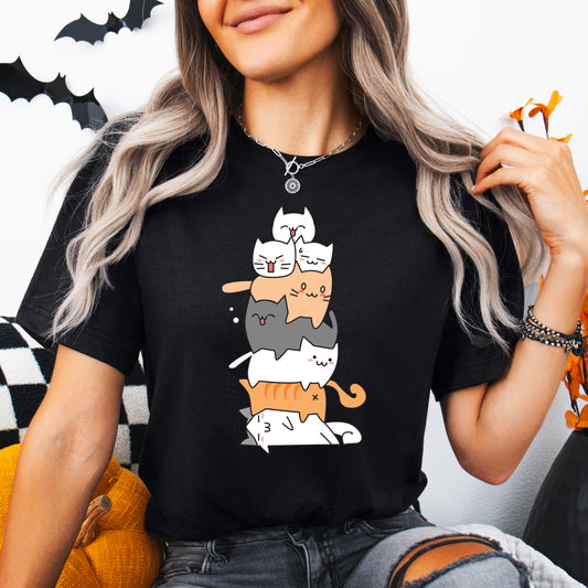 Funny Cat Stack T-Shirt, Adult and Youth Sizes