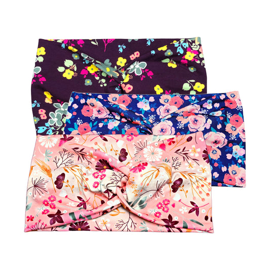 Wide Girly Floral Headbands